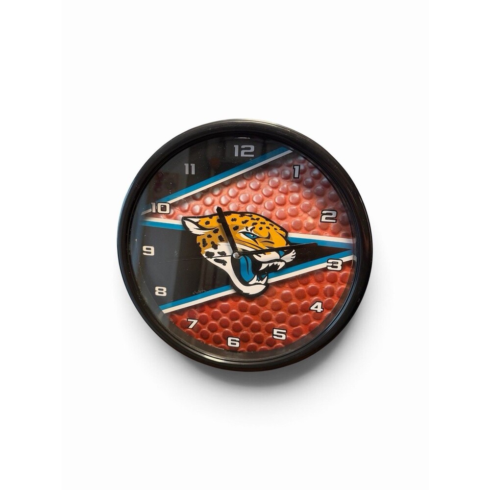 Jacksonville Jaguars NFL 12” Football Wall Clock Team Logo Quartz EUC